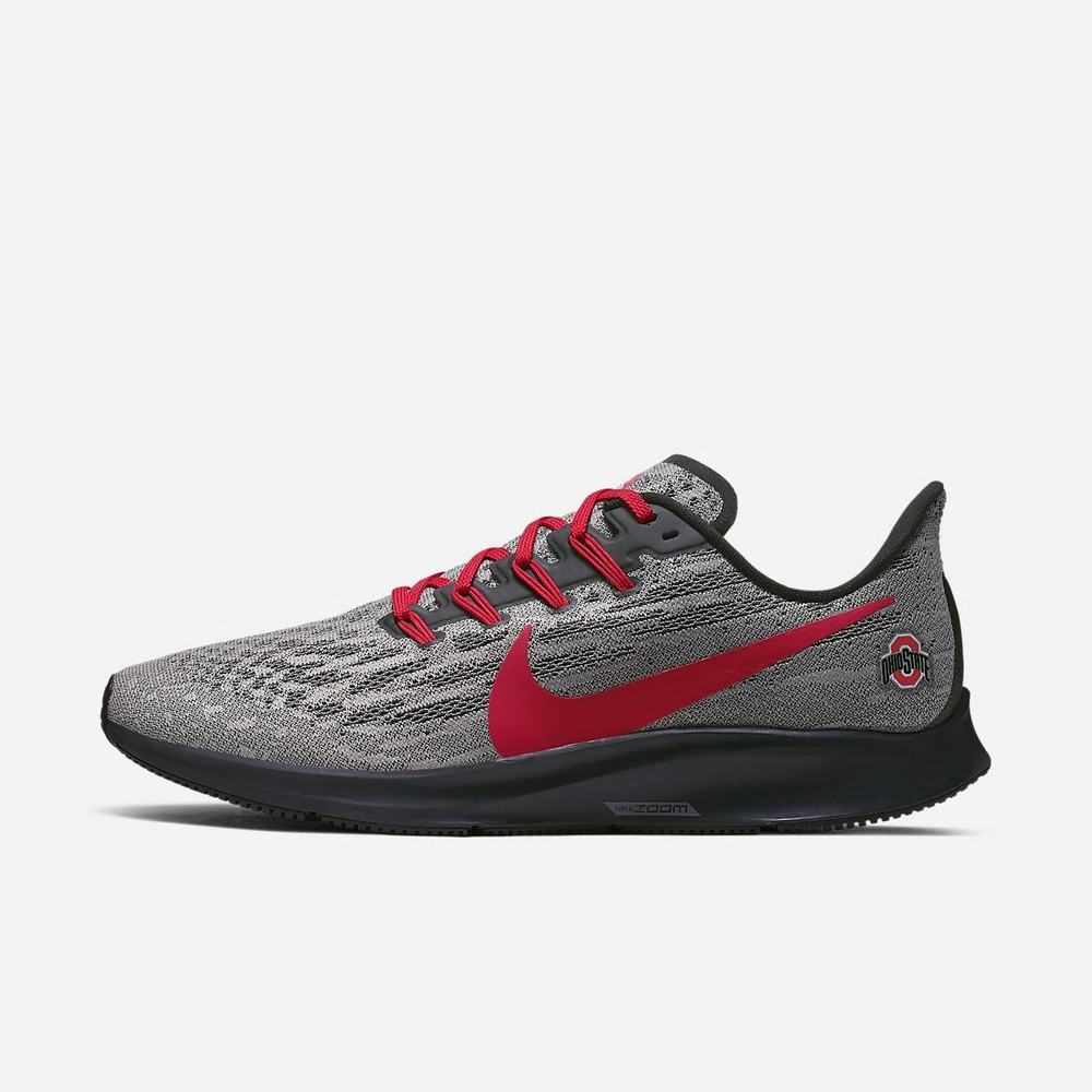 Chaussure De Running Nike Air Zoom Pegasus 36 (Ohio State) Grise 5047-396 Pewter Grey/Black/University Red Homme | QHC-89591054